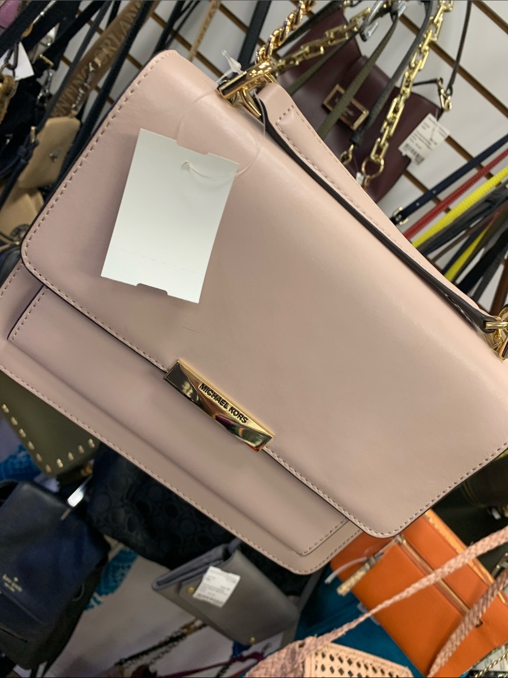 Michael Kors Blush Leather Crossbody Bag with Gold Hardware - Picture 6 of 6